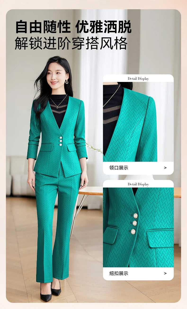 Purple Suit for Women, Professional Business Formal Suit, Jacket and Pants, New Fashion Office Work Clothes for Ladies