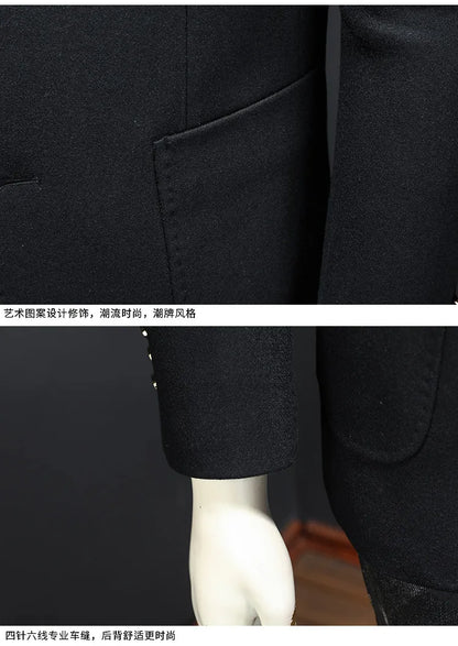 Men's Smart Casual Wool Blend Blazer – Single Breasted Suit Jacket – Black & Coffee