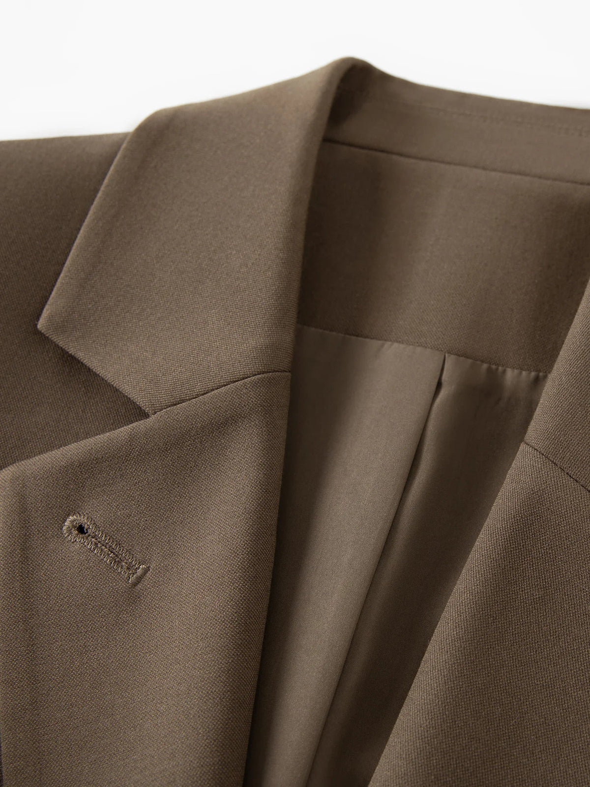 FSLE 2026 Fall Women's Korean-Inspired Petite Cropped Camel Acetate Lyocell Blend Blazer - Chic Office Commute Outerwear