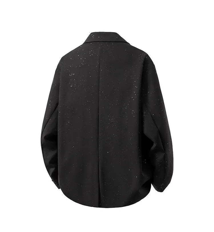 Luxury Man Clothing Glitter Jasje Mannen Suits Sequin Jacket Loose Black Gypsophila Designer Blazers Para Hombres Man Streetwear