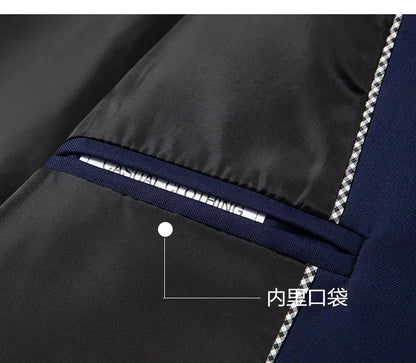 Blazer Fashion Men Business Casual Solid Color British Style Wedding Gentleman Slim Professional Formal Suit Blazer