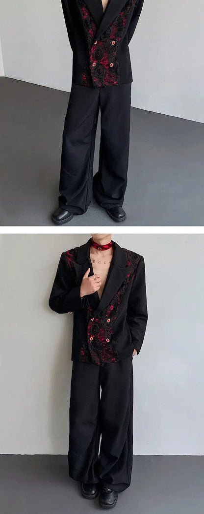 Personalized Three-dimensional Patchwork Design Luxury Blazer Coat Men 2025 New Elegant Temperament Trendy Clothes JY2391