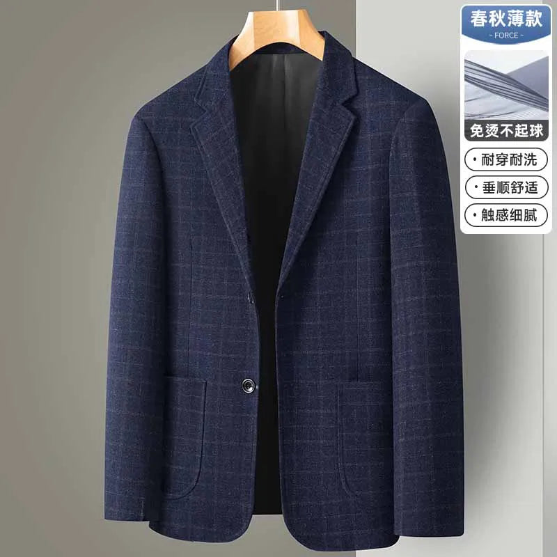 Men's Casual Loose Fit Blazer 13 Colors All-Season Plaid Suit Jacket for Men