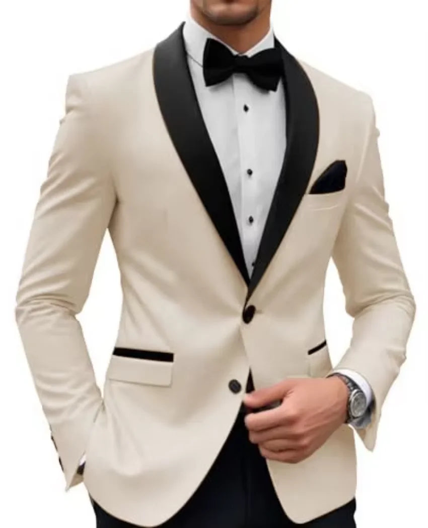 Formal |Wedding Men Suit Jacket Slim Fit Long Sleeve Shawl Lapel Single Breasted Blazer Business Coat Work Office Jacket Outwear