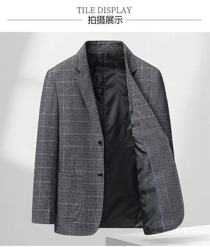 Blazer Autumn and Winter Men's Fashion Business Outdoor Travel Checkered Wedding Youth Slimming Casual High Formal Wear Blazer
