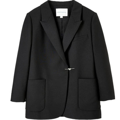 Black Blazer Suit Jacket Women 2026 Spring Fall Fashion Trend Elegant Office Ladies Work Wear Clothing 153XC3230X