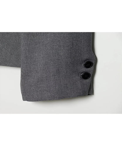 Elegant Women Solid Blazer Coat Spring Autumn Turtleneck Long Sleeve Single Breasted Straight Blazer Female Chic Suit Jacket