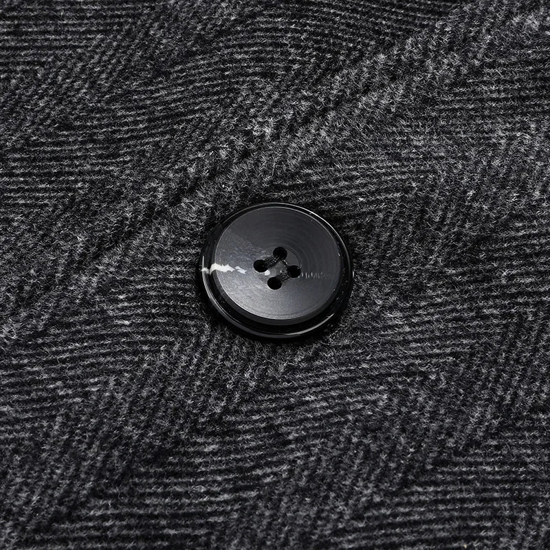 Mens Designer Knitted Wool Stretch Coat Casual Business Handsome Overcoat High Quality Fashion 2024
