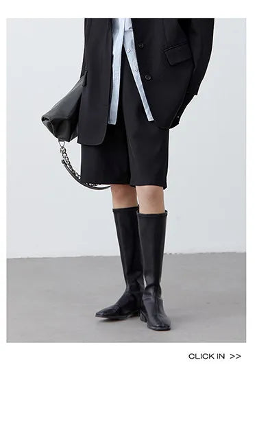 Fashion Women Woolen Blazers Solid Loose Casual Single-breasted Twill Suit Coat Office Ladies Jacket Spring Summer 2026