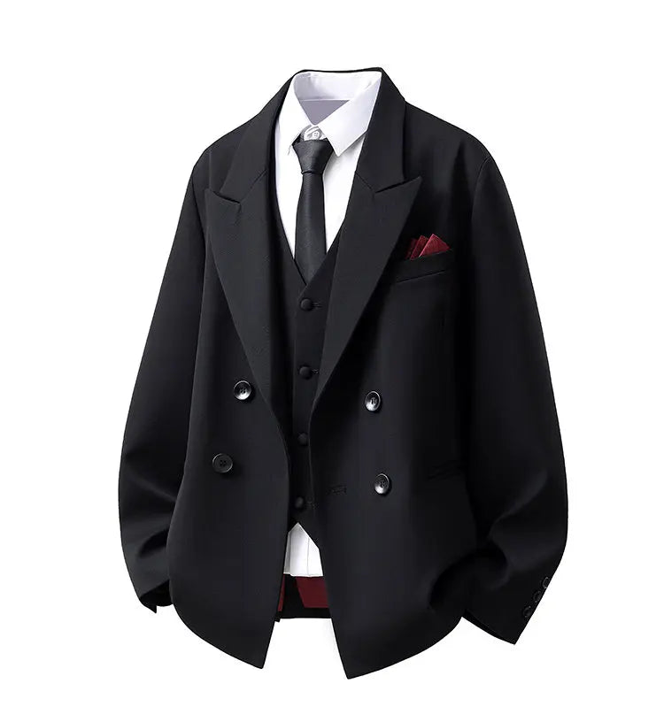 Double Breasted Clothes for Man Blazer Homme Luxe High Quality Luxury Corsage Designer Mens Black Elegant Chaqueta Formal Hombre