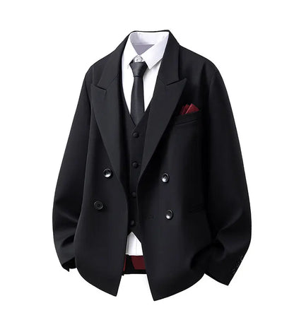 Double Breasted Clothes for Man Blazer Homme Luxe High Quality Luxury Corsage Designer Mens Black Elegant Chaqueta Formal Hombre