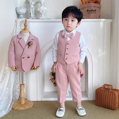 Toddler Boys' 1Year's Birthday Suit Children's Wedding Photography Suit Kids Spring Autumn Piano Catwalk Performance Suit