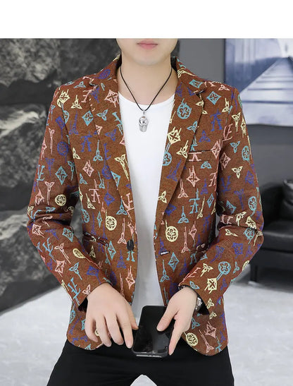 Blazer Men's fashion outdoor travel gentleman wedding Slimming Business versatile Trendy Casual Korean-style formal wear Blazer