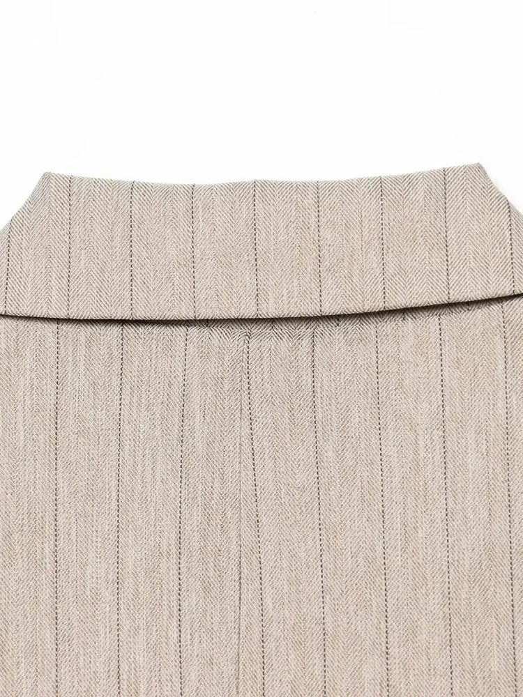 Women's Belted Stripe Blazer Jacket Structured Slim Suit Coat  Office Chic Long Sleeve Tailored Waist Belt Jacket Women