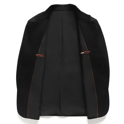 Blazer Men Smart Casual Stand Collar Korean Style Black Business Coat
