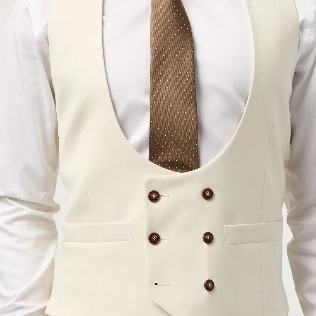 Men Vest Double Breasted with Pocket Solid Waistcoat for Wedding Business Formal Occasions
