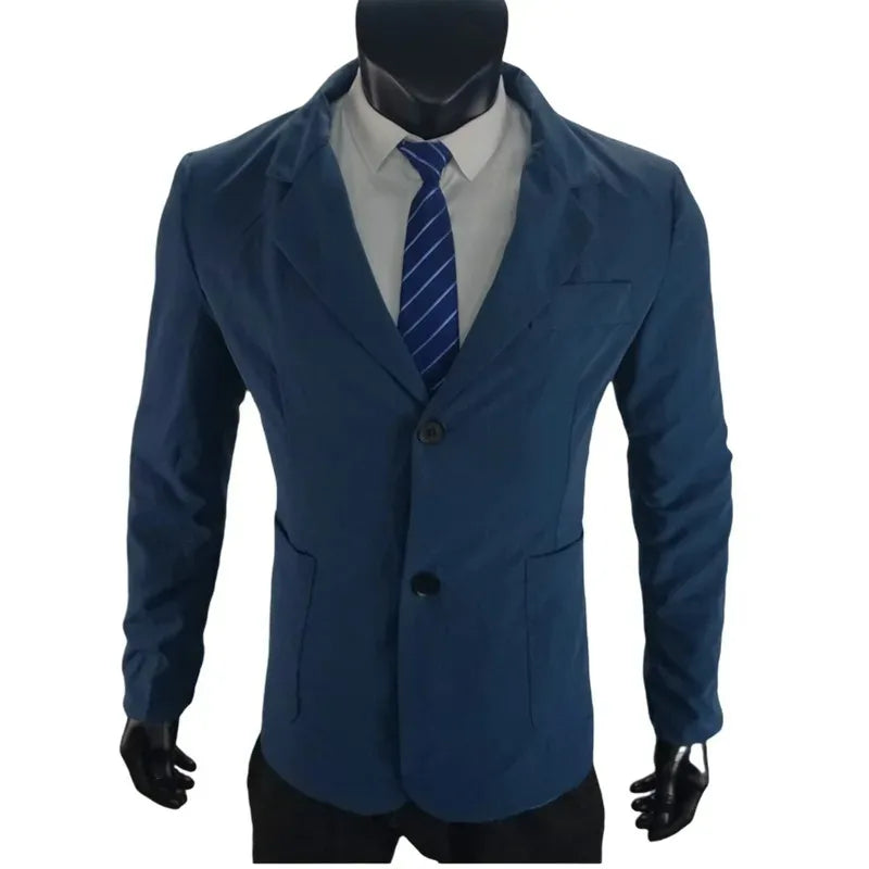 KIDWHXR Men Suit Coat Simple Solid Long Sleeve Male Blazer Turn Down Collar Casual Comfortable Business Casual Man Outerwear