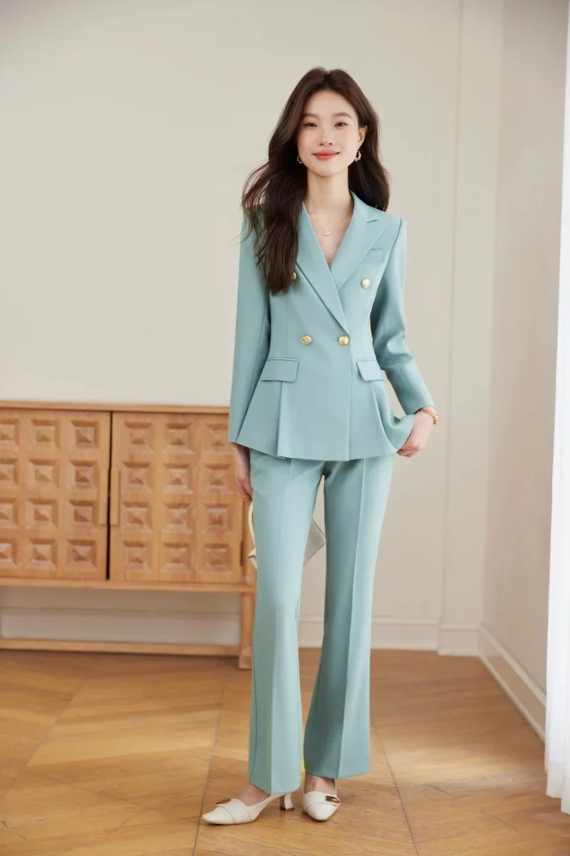 Elegant and fashionable professional women's high-quality two-piece suit jacket + pants. 2025 autumn/winter new styles