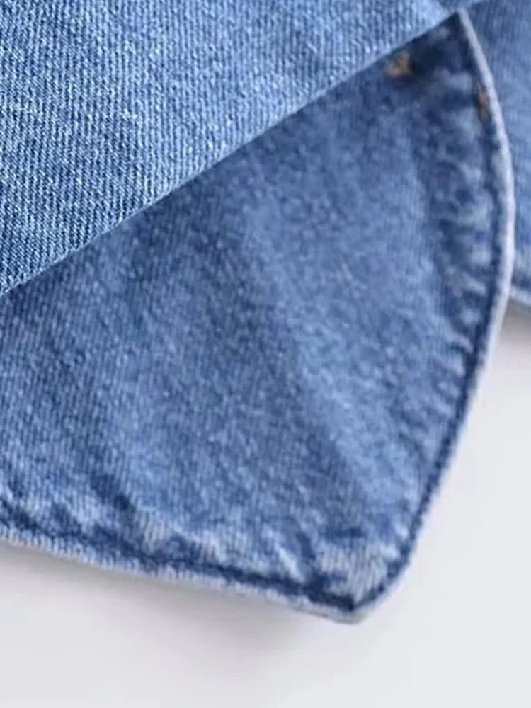 Women Fashion Front Button Denim Waistcoat Vintage V Neck Sleeveless Female Outerwear Chic Vest Tops