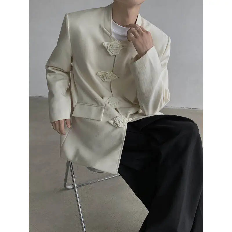 Spring Autumn New Women Blazer Stand Collar Single Breasted Chinese Style High-End Fashion Jacket Temperament Coats HK13461