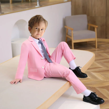 3-Piece Boys Suit Set | Solid Formal Tuxedo for Kids | Wedding & Party Suit Ages 2–14