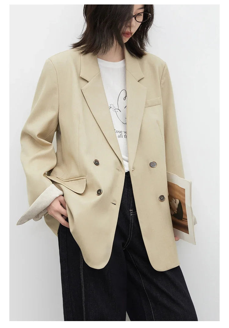 New Women Blazers Coat Loose Casual Plus Size Office Ladies Suit Jacket Spring Autumn 2026 Female Overcoat