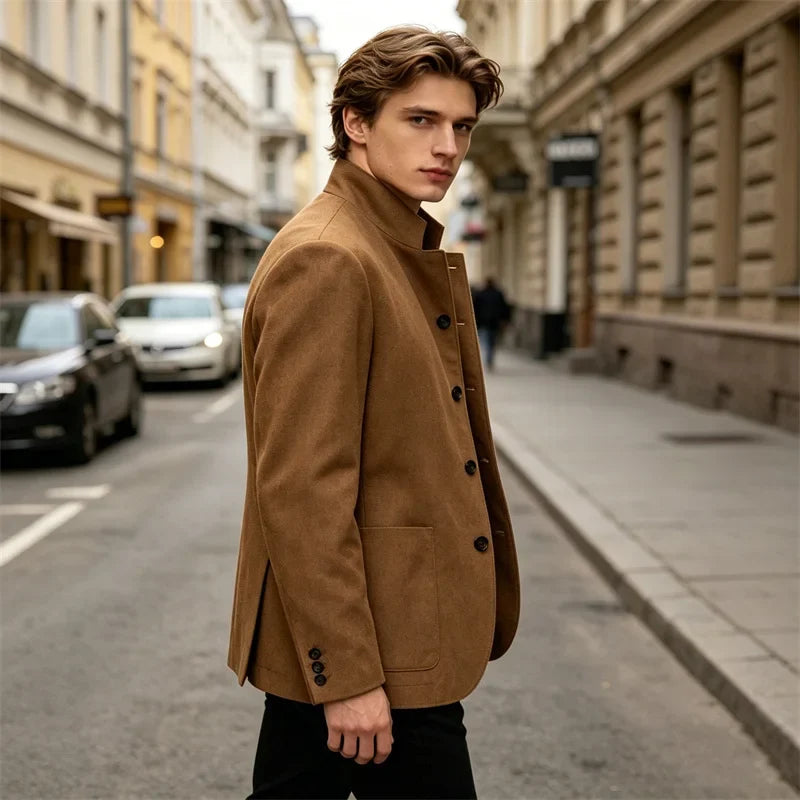 Men's Linen Blend Blazer Single Breasted 4 Buttons Patch Pockets Slim Fit Business Wedding Daily Breathable Fashion Casual Coat