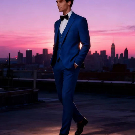 Emerald Green Slim Fit Men 3 Piece Suit Set, Premium Fashion Formal Wedding Party Outfit with Jacket Vest Pants