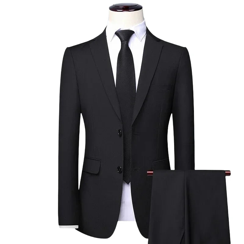 Men's Slim Fit Suit Set Blazer and Pants for Business Casual Wedding and Formal Occasions