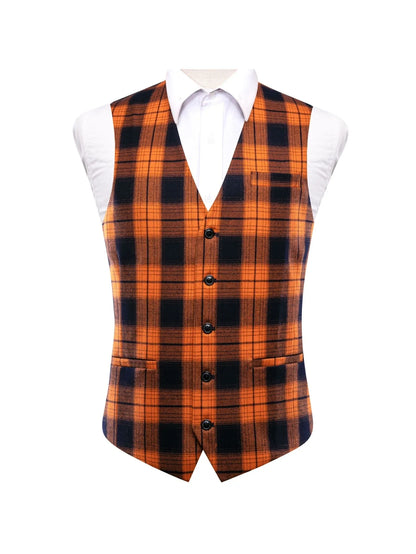 Men's Formal Vest – Retro Plaid Waistcoat for Weddings & Special Occasions