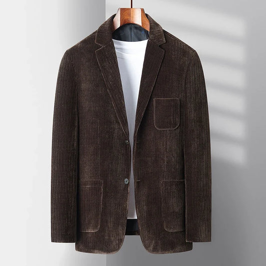 Men's Slim Fit Single Breasted Blazer – Smart Casual Autumn Winter Jacket