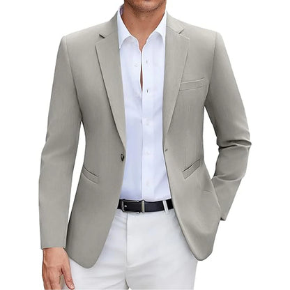 Men's Casual Blazer Slim Fit Suit Jacket Lightweight One Button Formal Business Sport Coats for Wedding Prom Party Office New