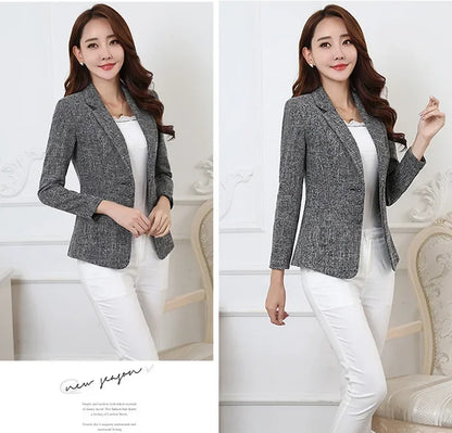 Fashion Women Blazers Jackets Work 2025 Office Lady Suit Slim Single Breasted Business Female Blazer Coats Formal Veste Femme