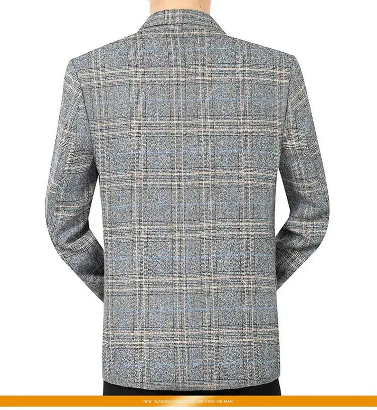 2026 Blazer Men's Fashionable Business Banquet Dance Singer Plaid Fitted Casual Trendy Wedding Banquet Dress Performance Blazer