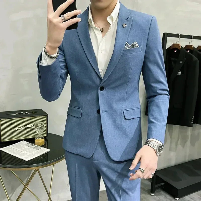 Men's Slim Fit Wedding Suit – Blazer & Pants Set