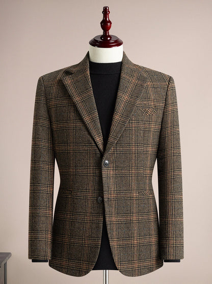 High Qualitys 50% Woolen Men's Suit Jacket Autumn Winter Thicken Warm Business Slim Fit Casual Wedding Groom Coats Tailcoat