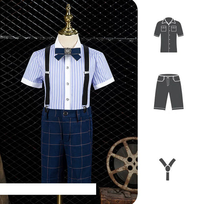 Flower Boys Wedding Suit Children Birhtday Photograph Dress Kids Fromal Blazer Set School Child Graduation Performance Costume