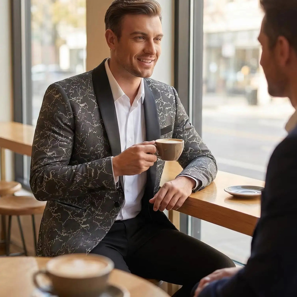 Men's Embroidered Suit Set One Button Design Fashionable And Stylish Clothing for Special Occasions