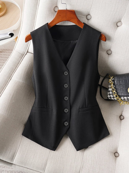 Single-Breasted Layered Suit Vest for Women Suitable for Spring and Autumn Can Be Worn as an Inner or Outer Layer Stylish Off