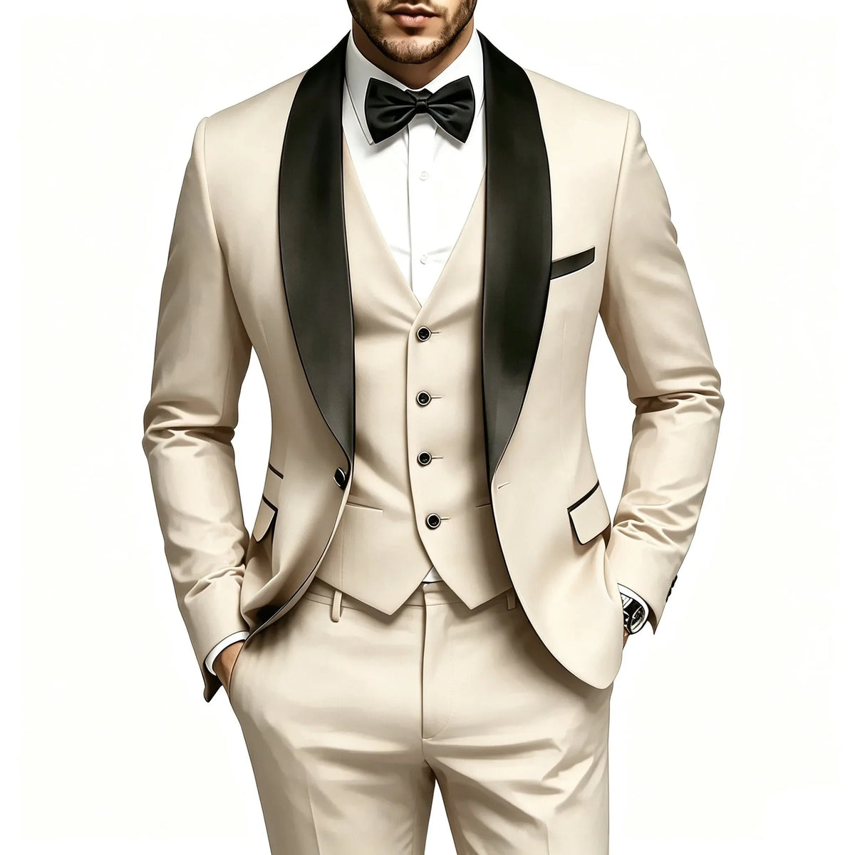 Ensemble Costume de Mariage Homme Garçon d'Honneur, Habillé-Décontracté pour le Quotidien et les Mariages
