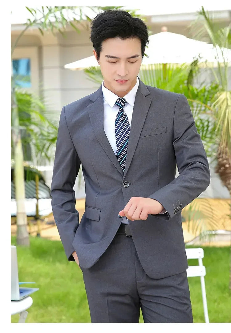Men's Slim Fit Formal Suit Set – Blazer & Pants for Business, Wedding & Special Occasions