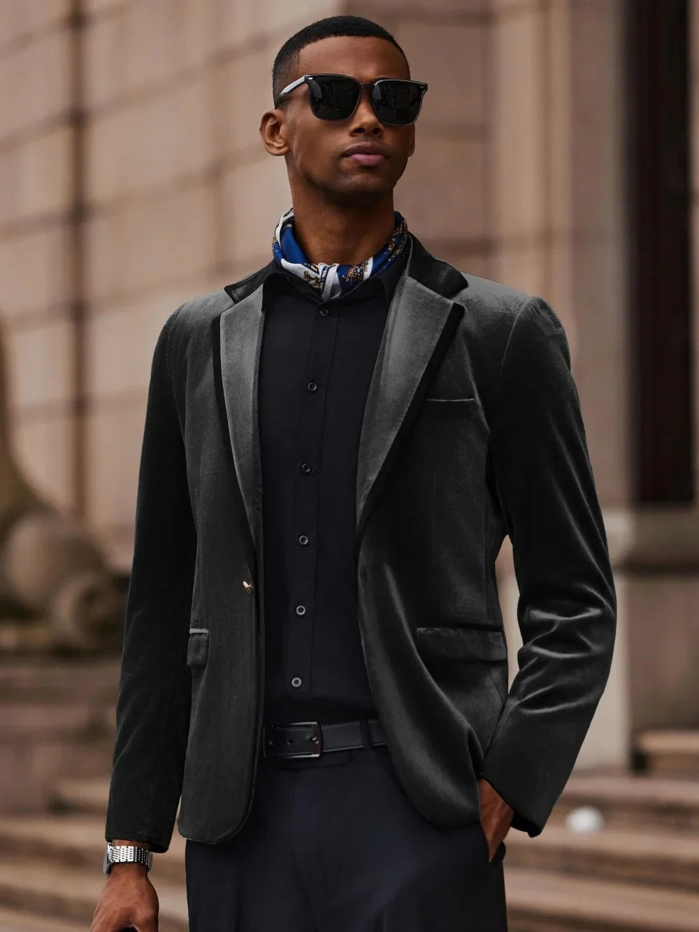 New Velvet Suit Set 2 Pieces For Men Chic Double Breasted Man Suits Business Office Wear Elegant Peak Lapel Party Tuxedo XS-6XL