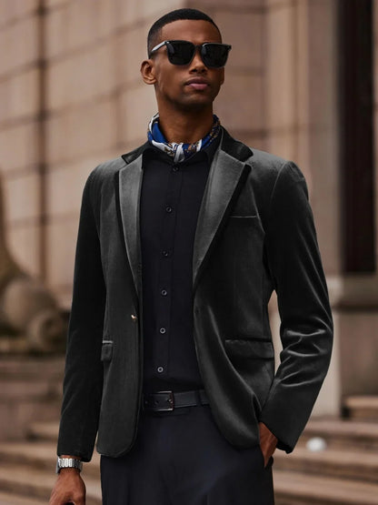 New Velvet Suit Set 2 Pieces For Men Chic Double Breasted Man Suits Business Office Wear Elegant Peak Lapel Party Tuxedo XS-6XL