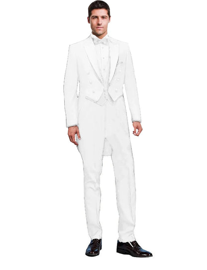 Costume 3 Pièces Solide pour Homme, Smoking de Mariage, Blazer Long, Garçon d'Honneur, Bal de Promo, Costume Masculin Tendance (Veste+Gilet+Pantalon)