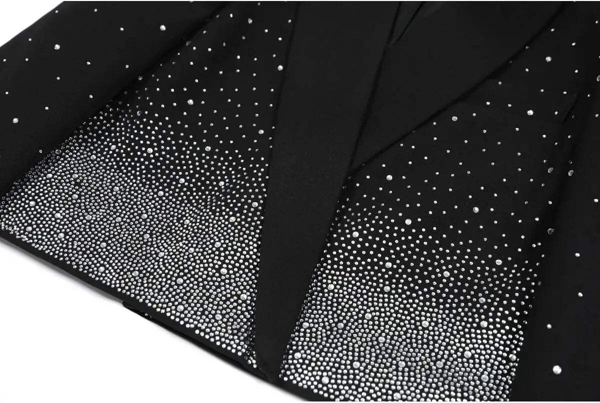 Spring Autumn New Women Niche Design Streetwear Stylish Blazer Fashion Decorated Diamonds Versatile Slimming Jackets HK9494