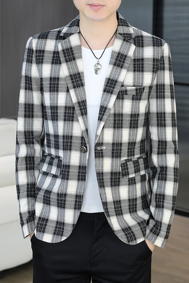 Blazer Men's Fashion Business Gentleman Groom Professional Gentleman Form-fitting Versatile Casual Formal Wear High-end Blazer
