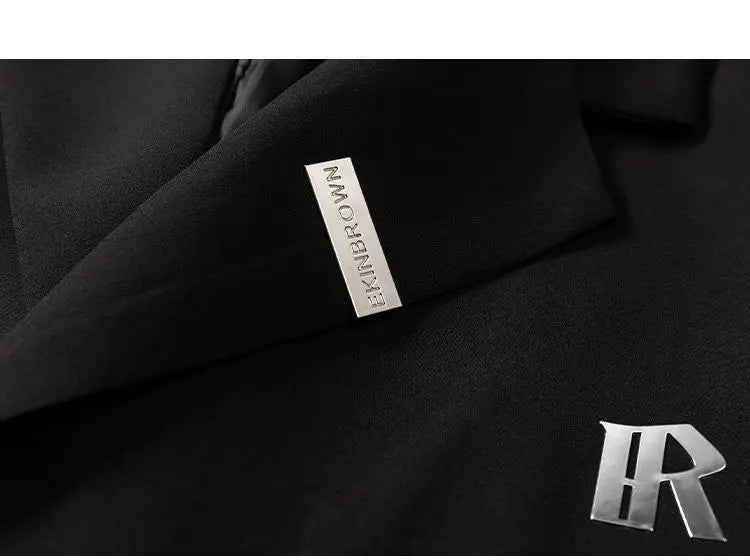 Man Dress Luxury Suit Jacket Japanese Uniform Coats 2026 Yamamoto Style Unisex Metal Buckle Shoulder Pads Black Cool Streetwear