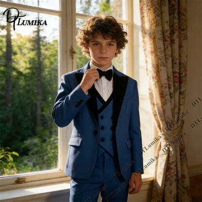 Boys Suit Set 3-Piece Formal Outfit for Kids Wedding Birthday Party Ages 3T–14T