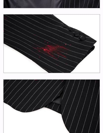 Ink Ejection Tie-dyed Pattern Stripe Printed Shoulder Pad Blazer Coat Men 2025 New Original Luxury Handsome Jacket JY4551