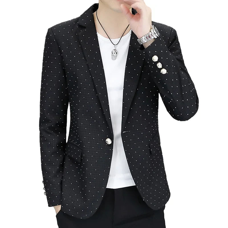 Blazer Men's fashion outdoor travel gentleman wedding Slimming Business versatile Trendy Casual Korean-style formal wear Blazer